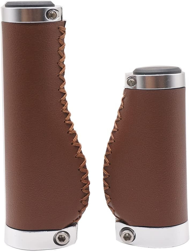 Bike Handle Grips 135/95mm Long/Short Grips Non-Slip PVC Microfiber Leather Ergo
