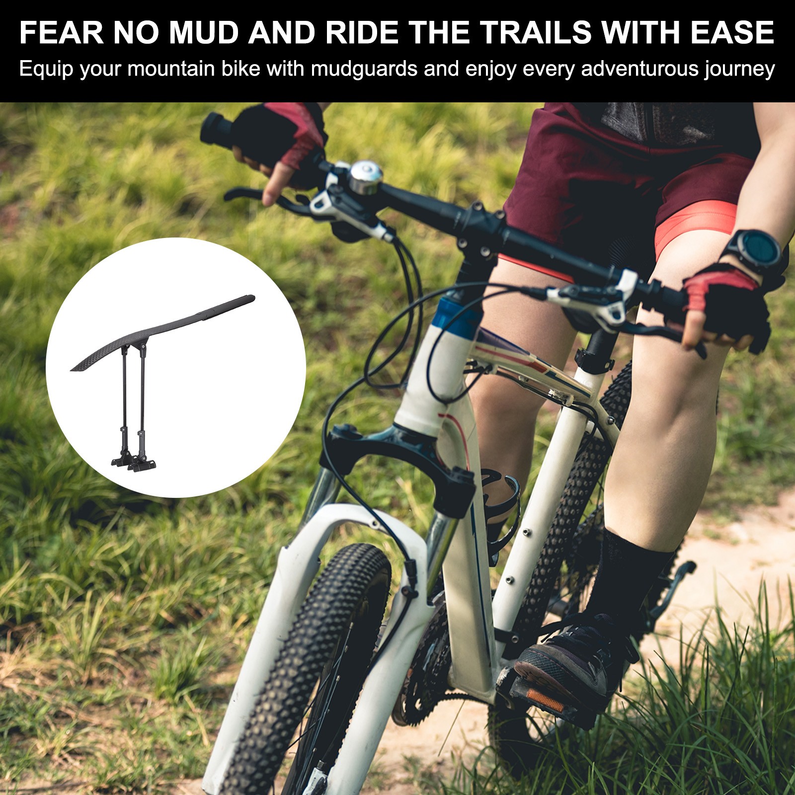 Mountain Bike Mud Guard 700C Rear Mud Guards for MTB, Black