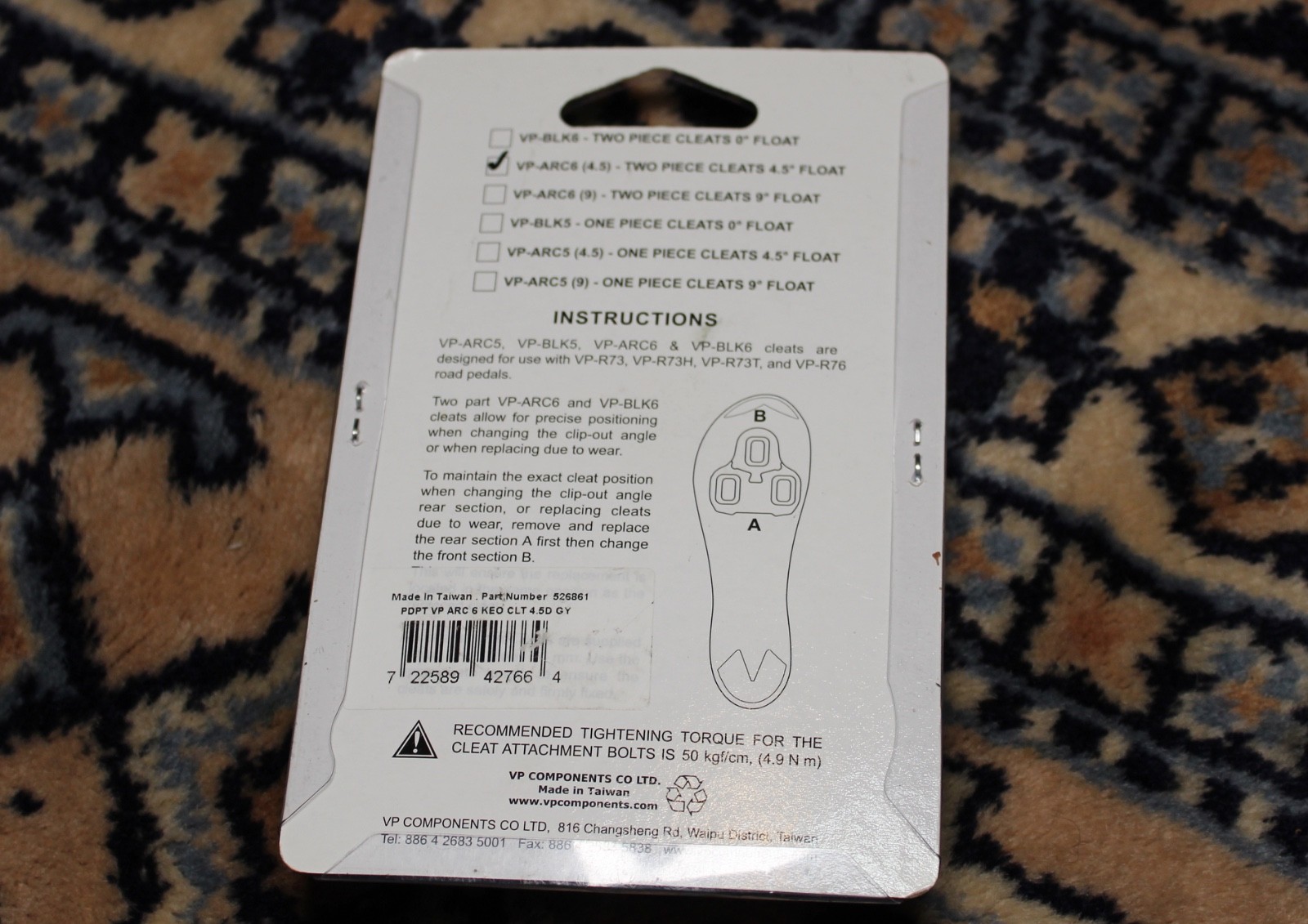 NEW – VP Arc 6 Look Keo Cleats – 4.5 Float – ARC6