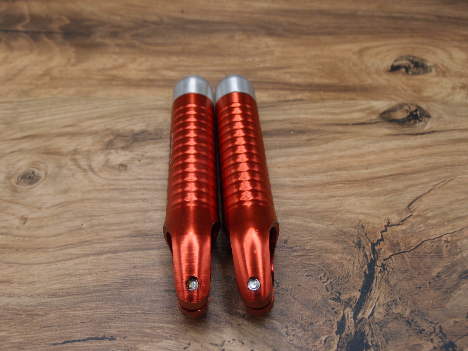 1990’s MTB aluminium alloy bar ends FMF red anodised 22.2 mm