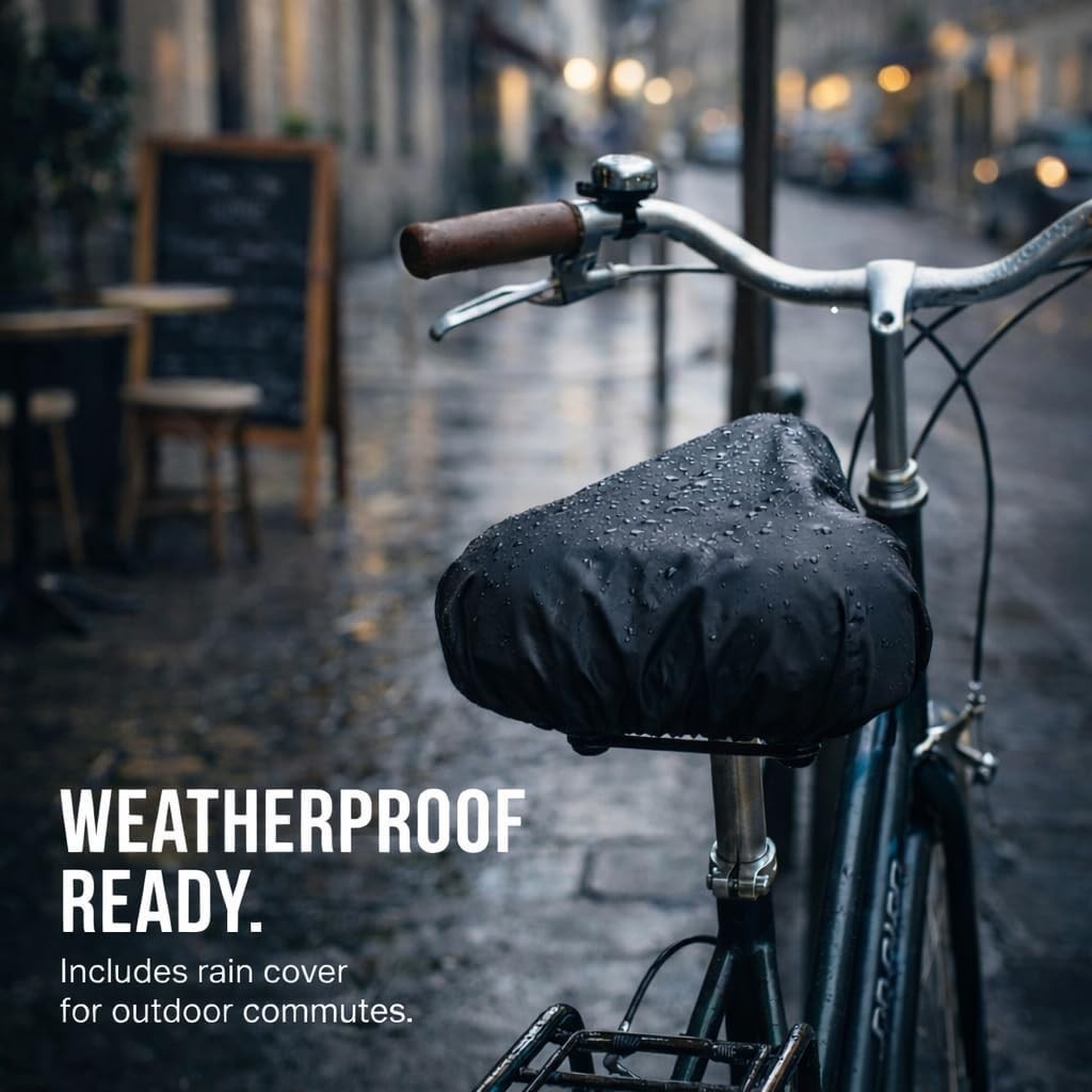 Ultimate Wide Gel Bike Seat Cushion – Soft Cover with Waterproof Case Included