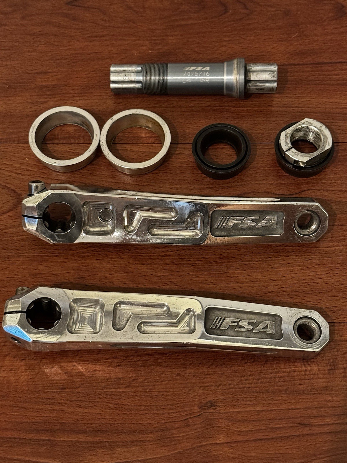 FSA Afterburner 180MM Mid School BMX Complete Crankset Original Chrome