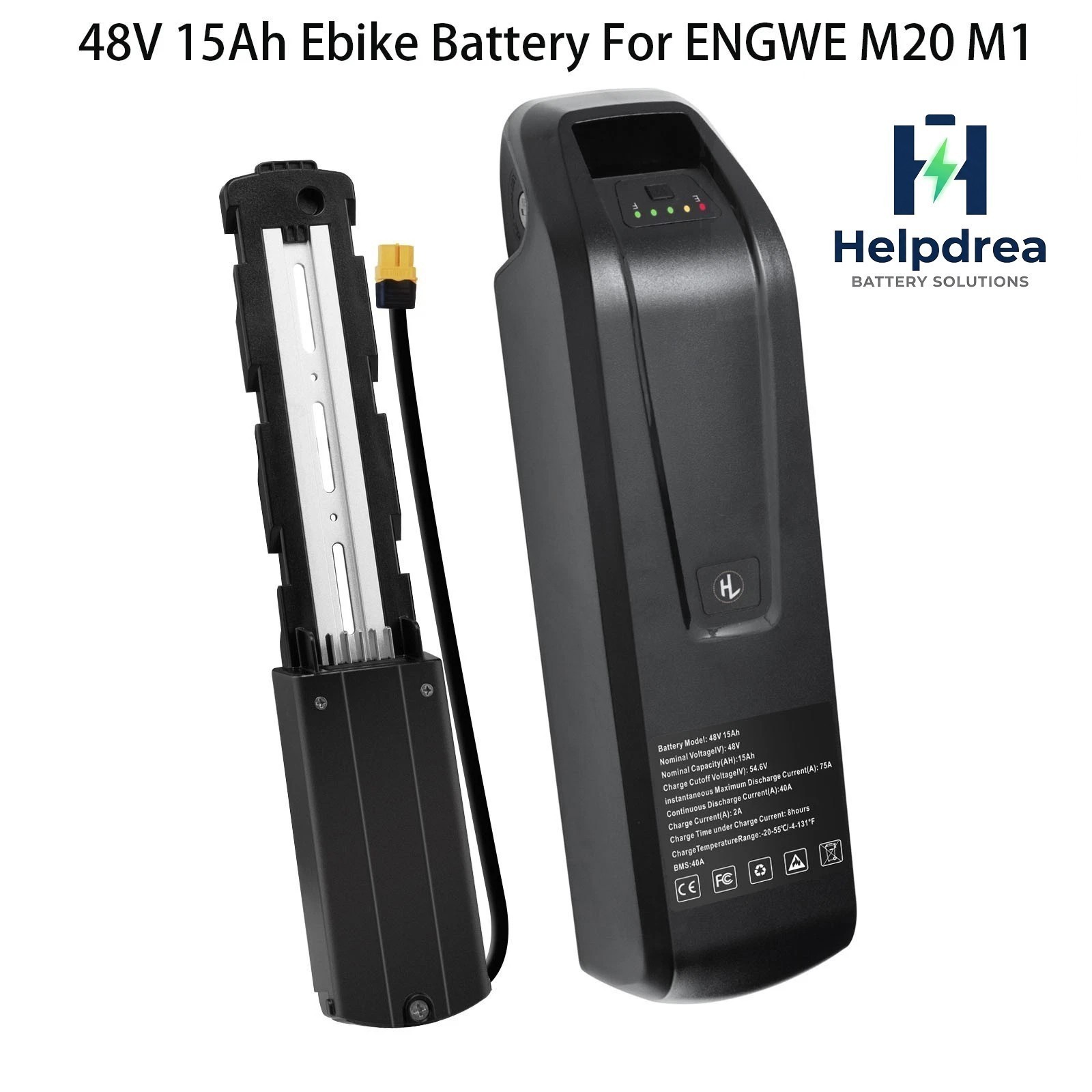 Hailong 48V 15Ah Ebike Lithium Battery For Electric Bike Bicycle 5Pin 40A BMS