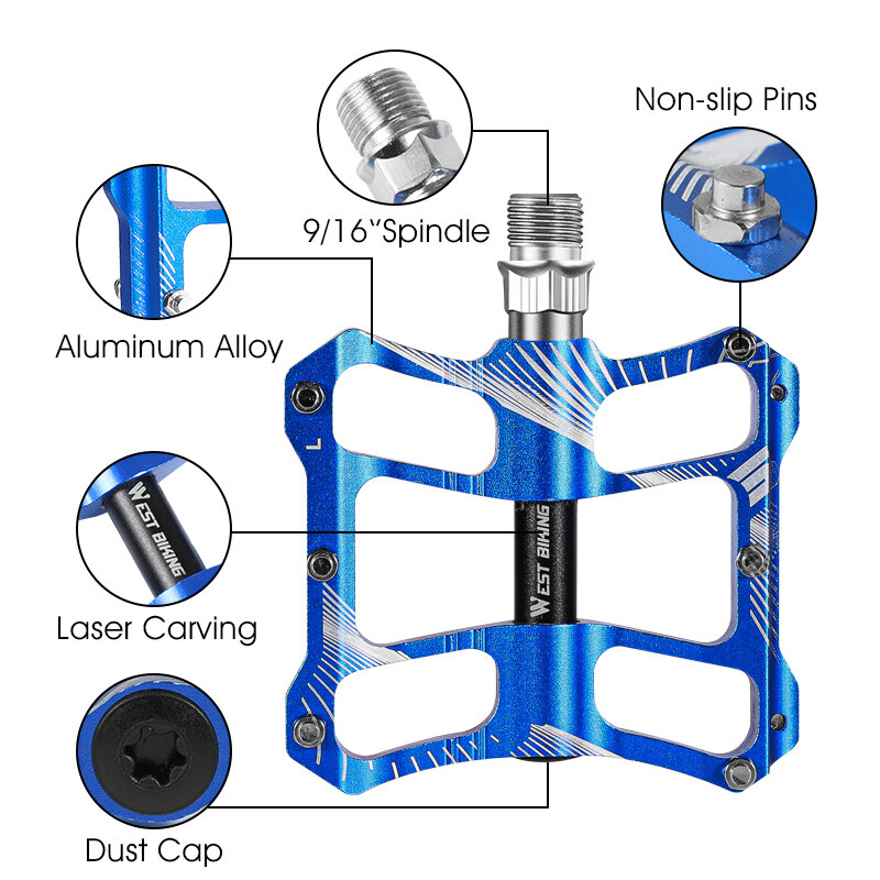 Bicycle Pedals Aluminum Alloy 2 Sealed Bearing Cycling Bike Pedals MTB Pedals