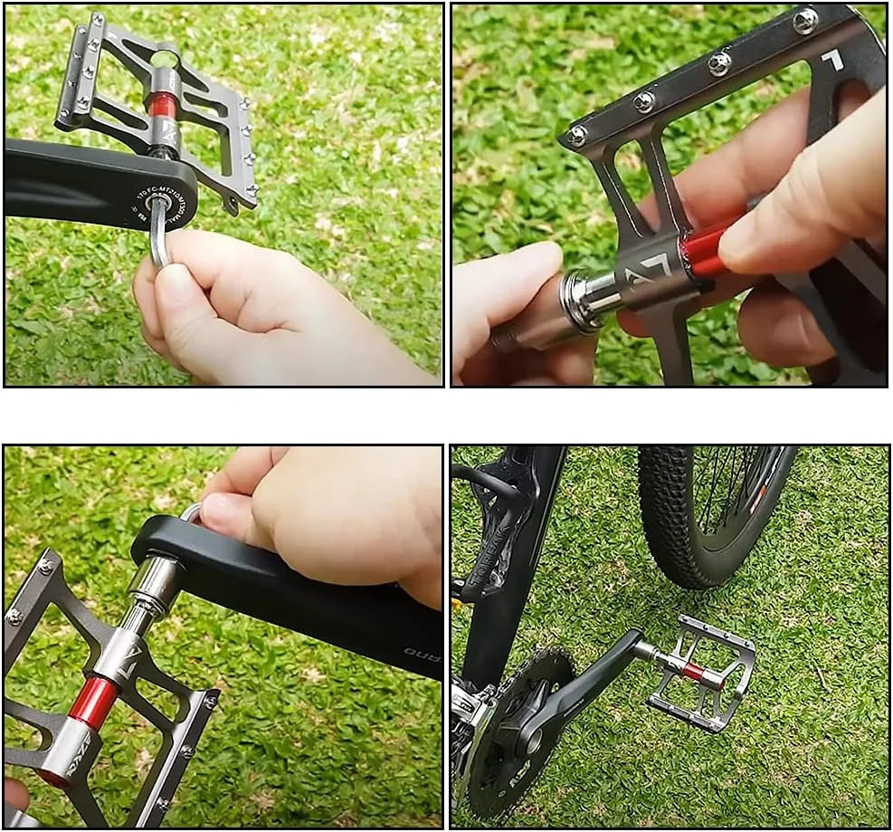1 Pair Bicycle Pedal Extenders Chrome-Molybdenum Steel Pedal Adapter Fit 9/16 In