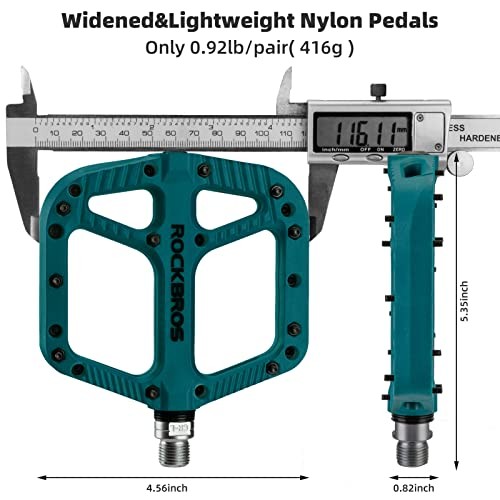 Rock BROS Mountain Bike Pedals Nylon Composite Bearing 9/16″ MTB Bicycle Blue