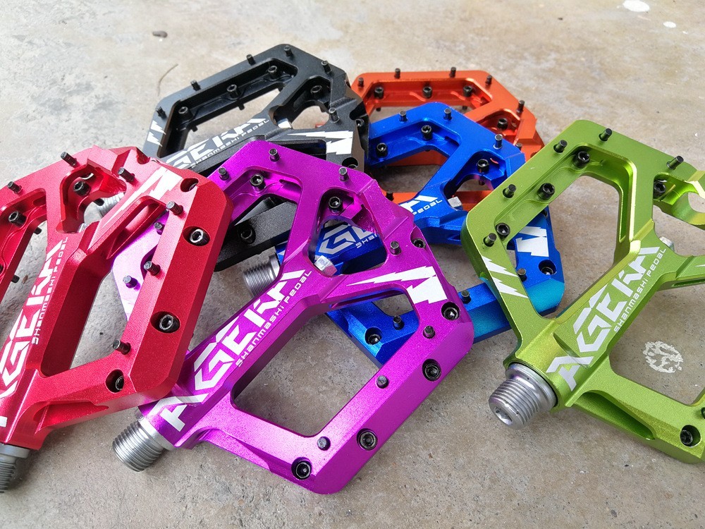 Road MTB Mountain Bike Pedals DU Bearing CNC Aluminum Flat Platform Pedal 1 pair