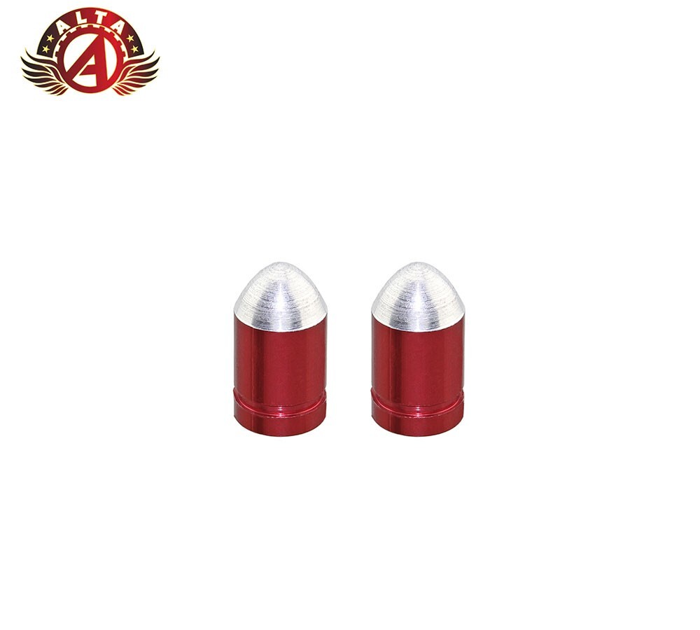 ALTA BULLET VALVE CAPS IN RED USED FOR PRESTA VALVE.