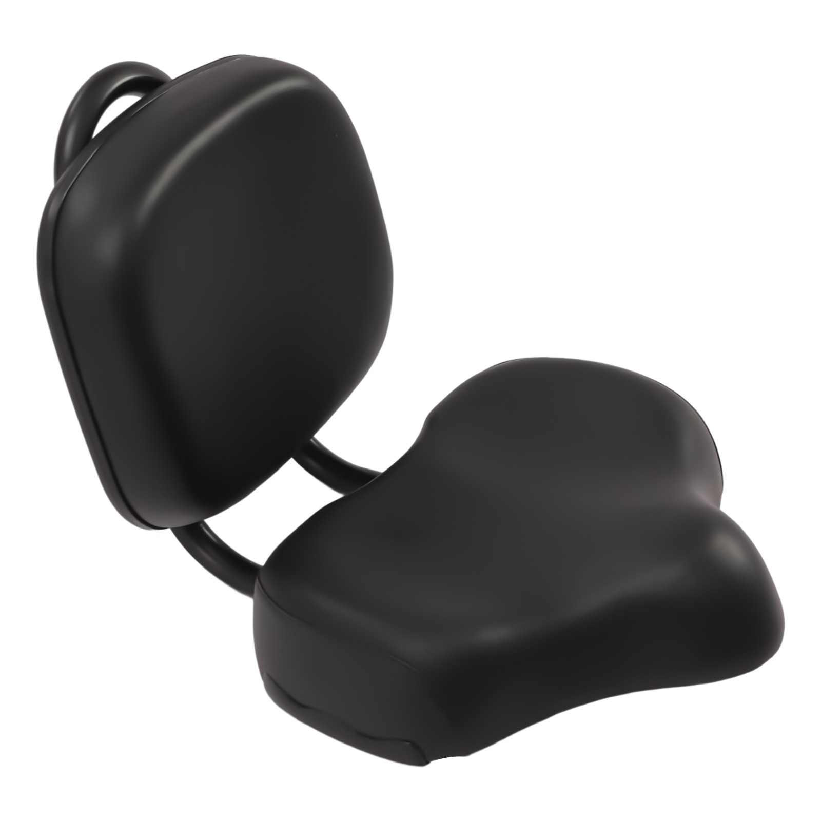 Bike Saddle Seat + Backrest Bicycle Extra Wide Comfort Leather Cushion Soft Pad