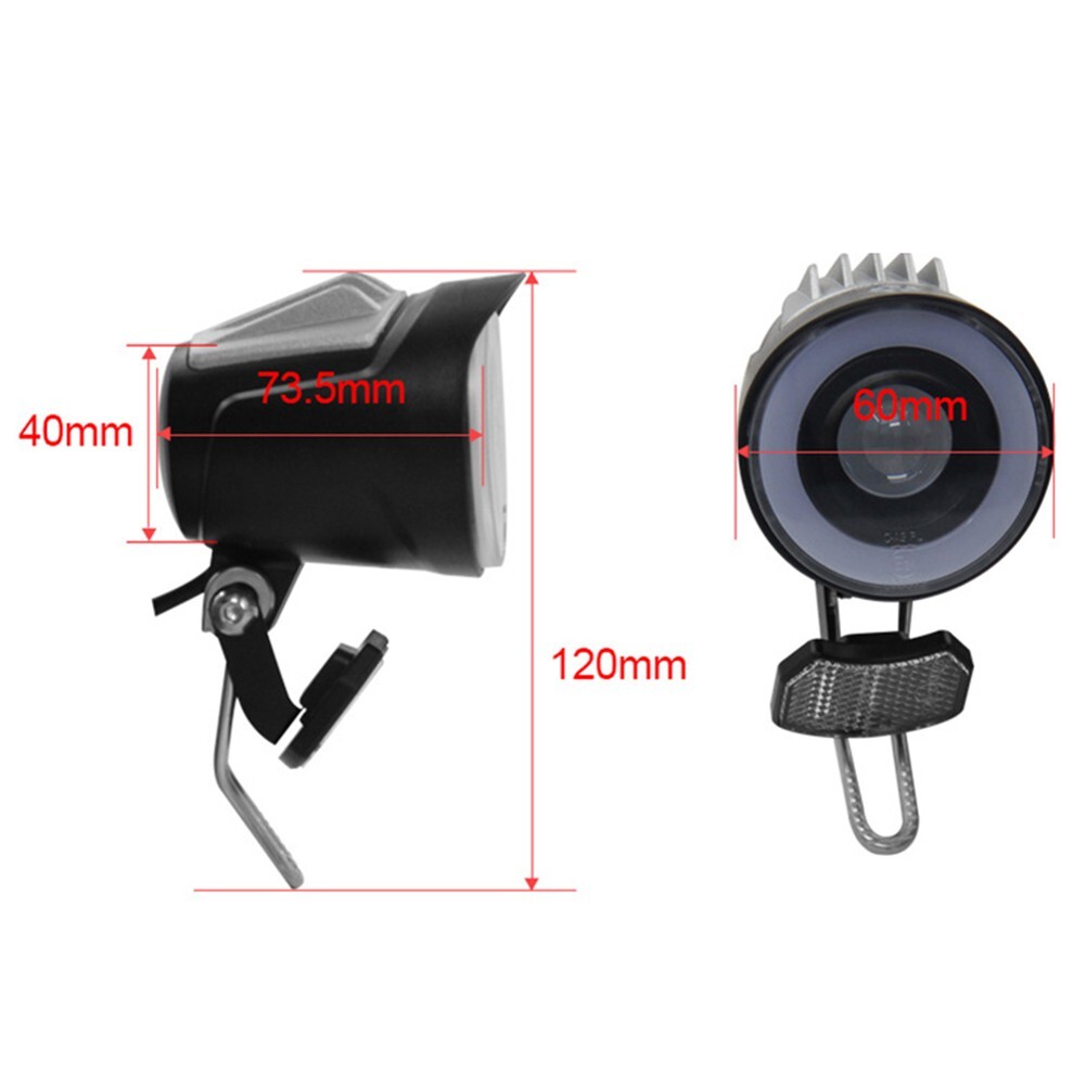 LED Headlight For-E-Bike Front Light Spotlight Electric Bicycle 6-48V