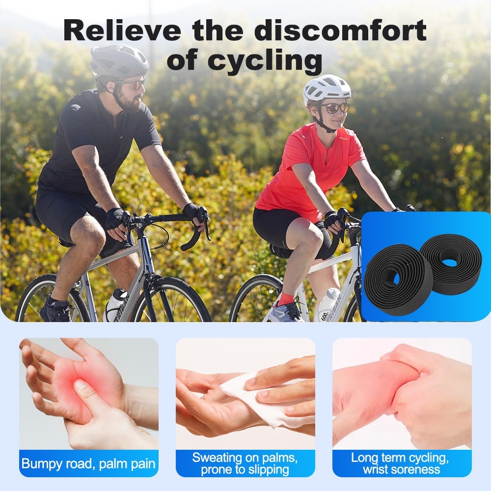 2pcs Bicycle Handlebar Tape EVA Handle Bar Grip Wrap Cycling Road Bike Bicycle