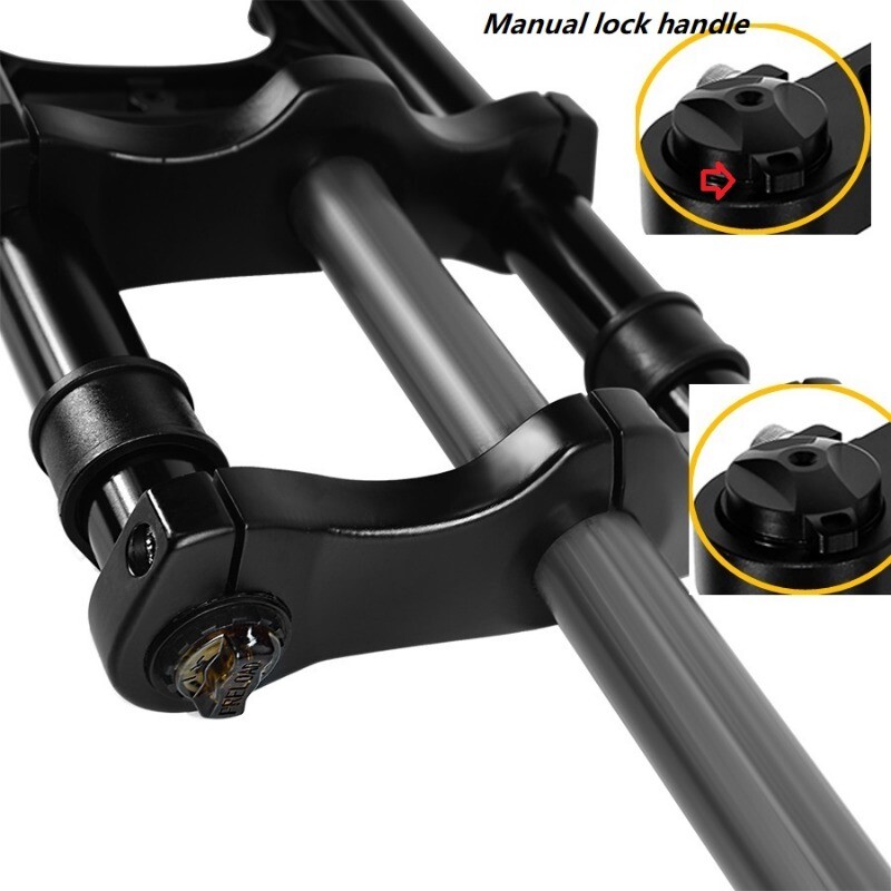 20 26*4.0″ Double Shoulder Oil Spring Fork Quick Release Disc Brake E-Bike Fork