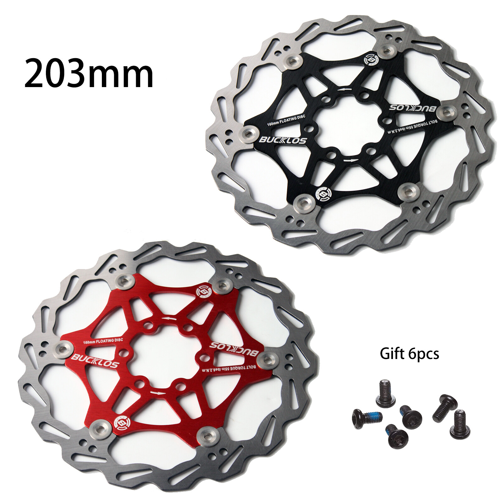 MTB Bike Floating Disc Rotor 160mm 180mm 203mm Brake Rotor + 6 Bolts fit Shimano