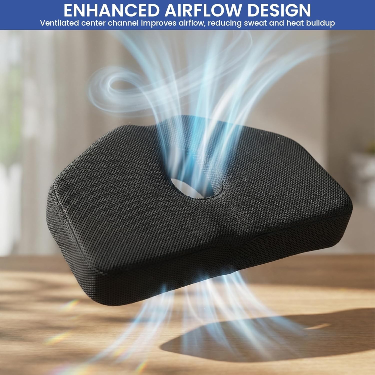 Thickened Exercise Bike Seat Cushion, Foam Bicycle Seat Cushion with Center H…
