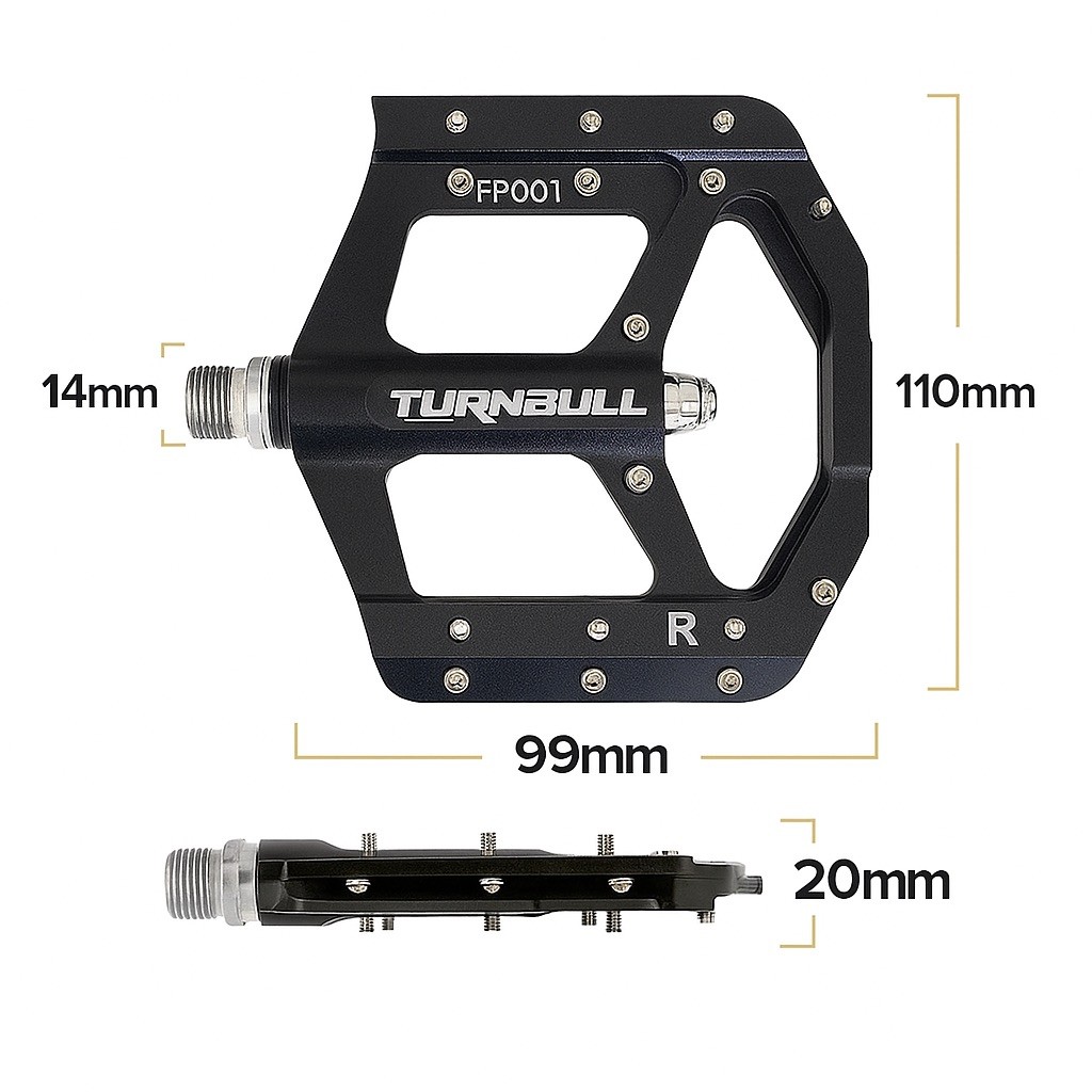 Turnbull Components Bicycle Pedals DU Bearing MTB Road Bike Pedals 9/16″ A Pair