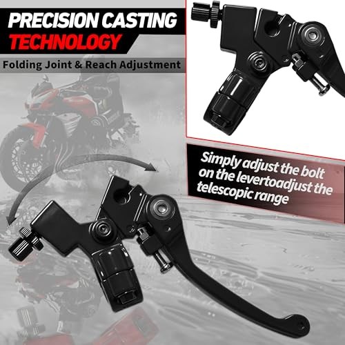 Dirt Bike Folding Clutch Brake Lever Set – 7/8″ (22mm) Aluminum Levers Black