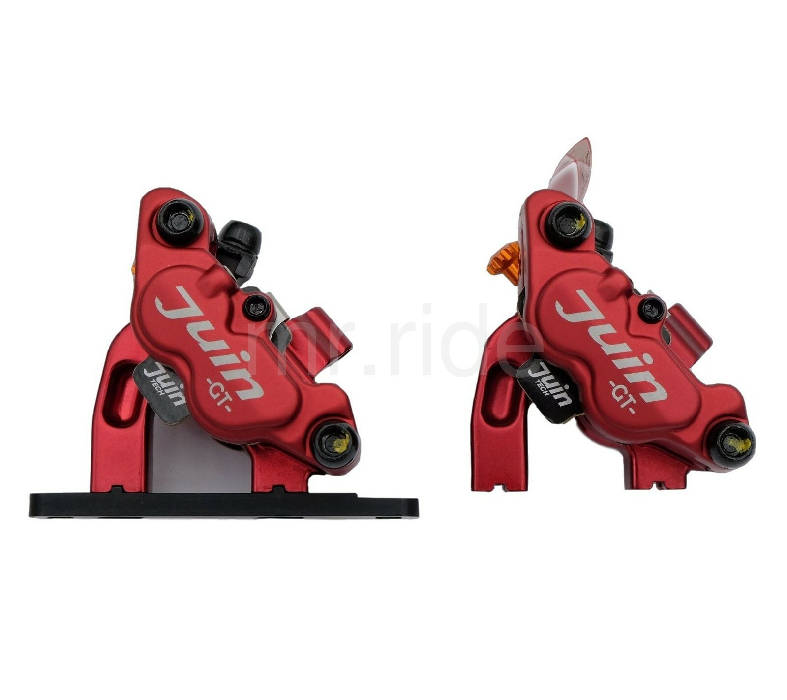 JUIN GT-F 4 Piston F-Mount Light Hydraulic Disc Brake Caliper set Black/Red/Gray