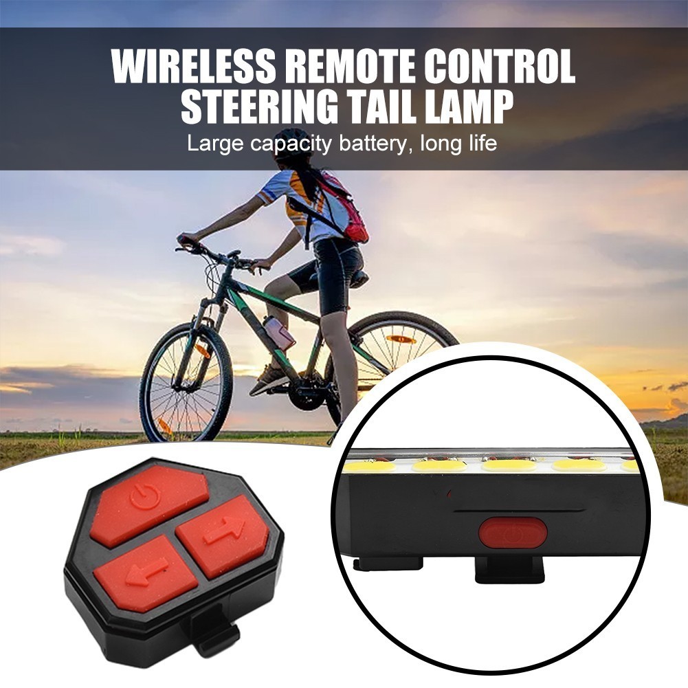 Wireless Remote Control Bicycle Tail Light USB Rechargeable with Safety Modes