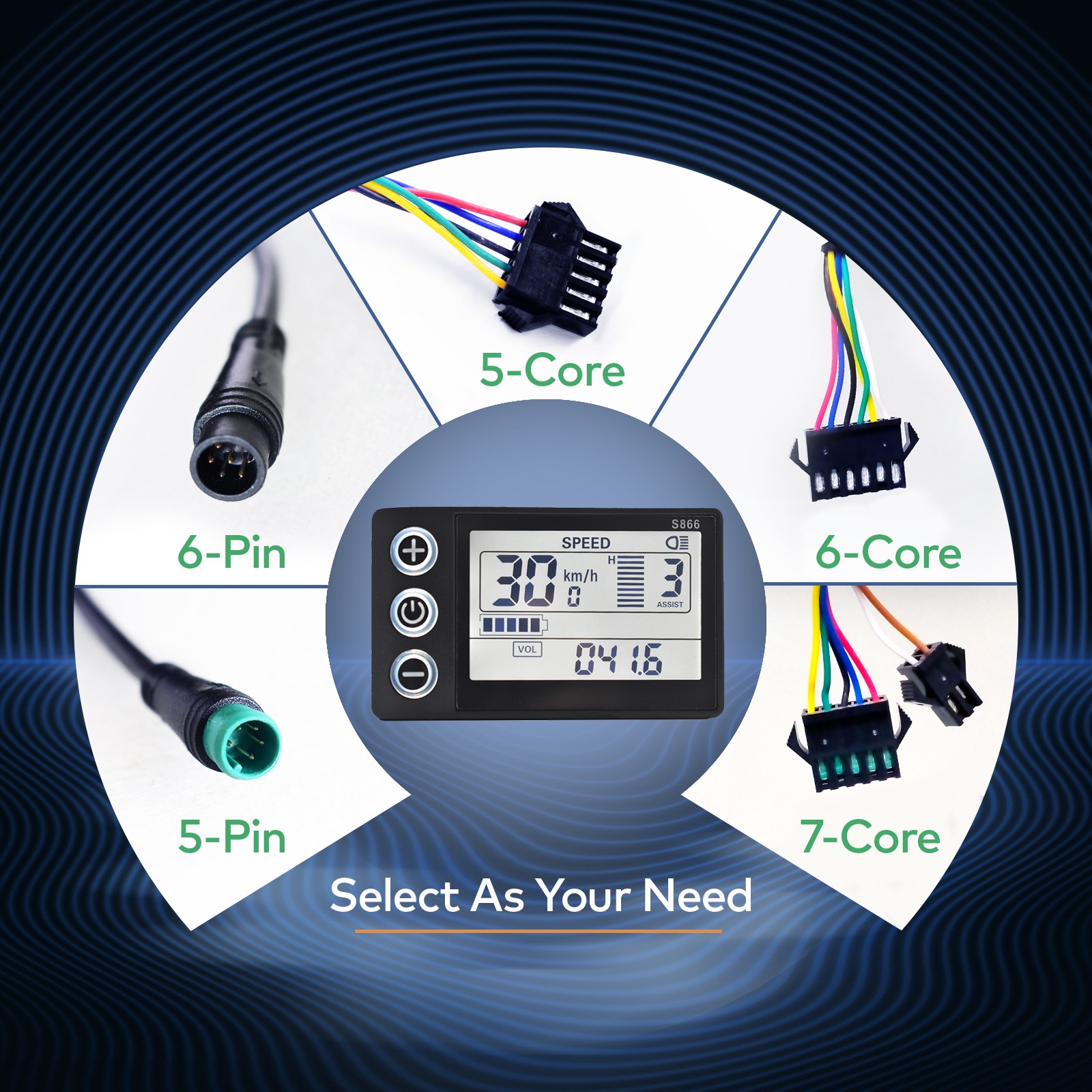 For E-Bike LCD Display Display E-Bicycle MTB Part Electric Bike for Mountain