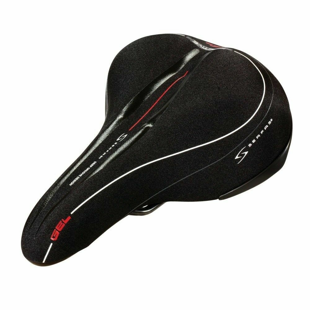 Serfas Men’s MSC-226 Ractive Gel Saddle – Lycra Cover – Black