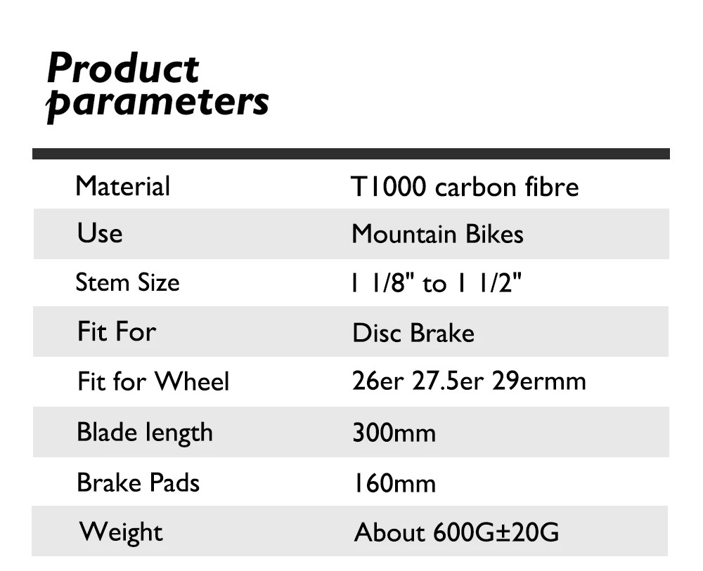 26/27.5/29 Inches Carbon MTB Fork Thru Axle 15*100mm Straight/Conical Disc Brake