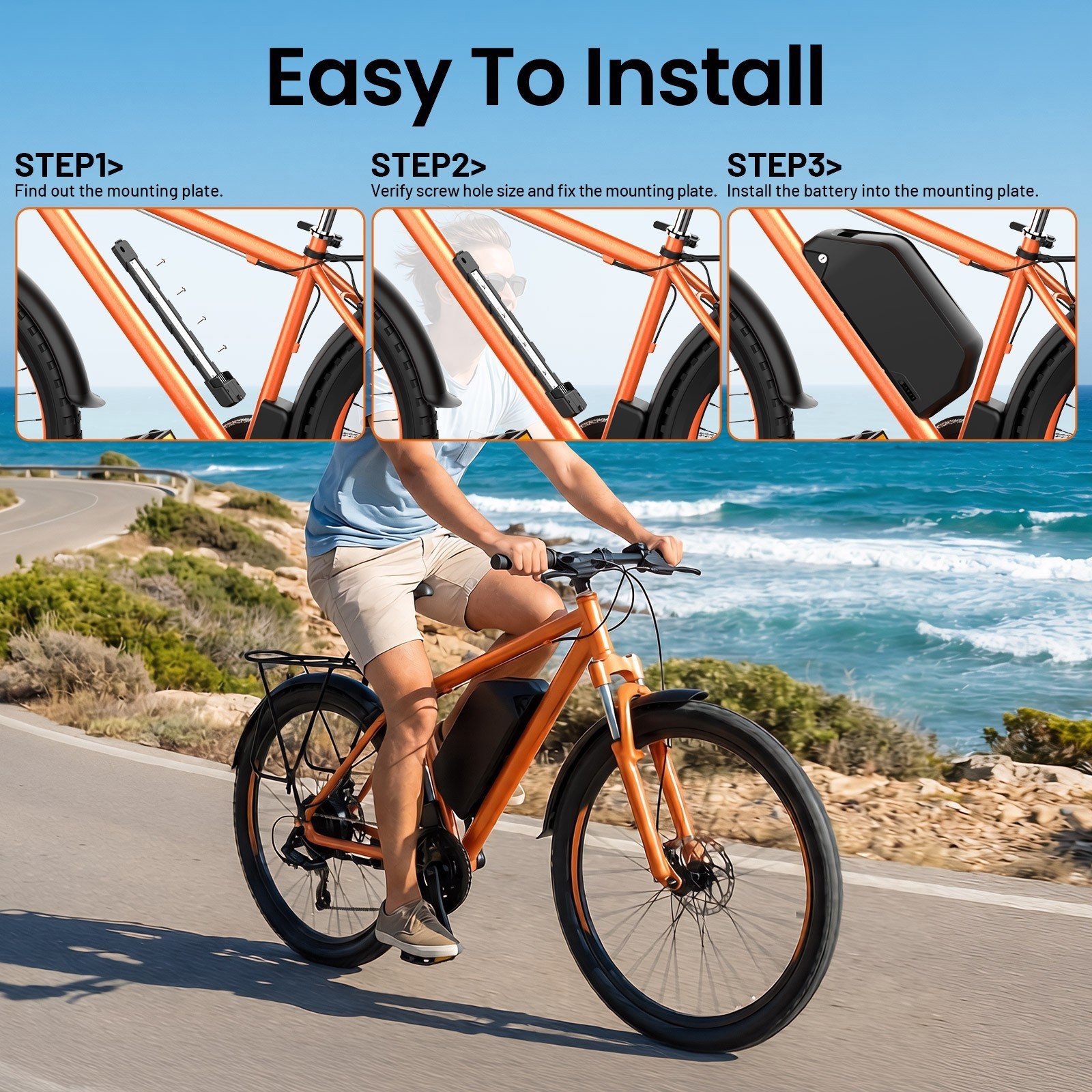E-bike battery 48V 52V 60V 20Ah 25Ah Lithium for Electric Bicycle 0~2000W Motor