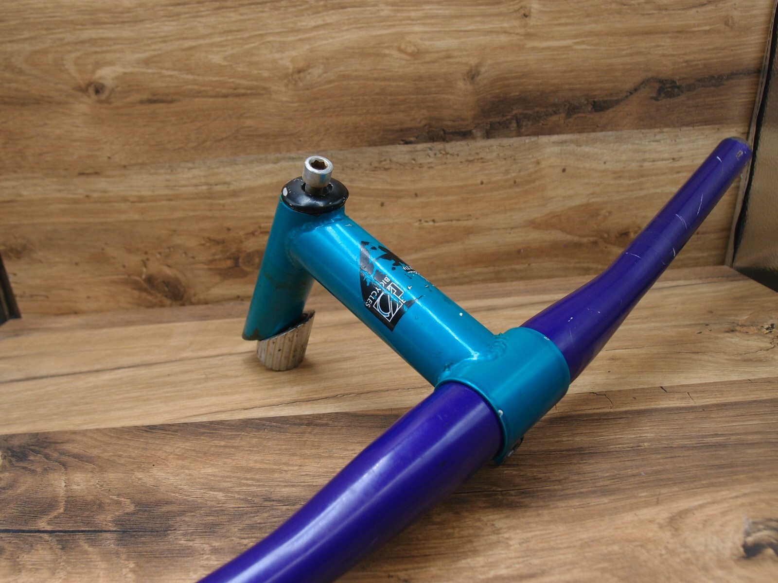 MTB flat handlebar steel+ quill stem CAT by nL CRMO 28.6 mm