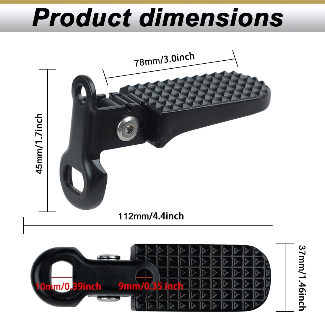 Aluminium Alloy Rear Foot Pegs for Mountain and E-Bikes – 1 Pair