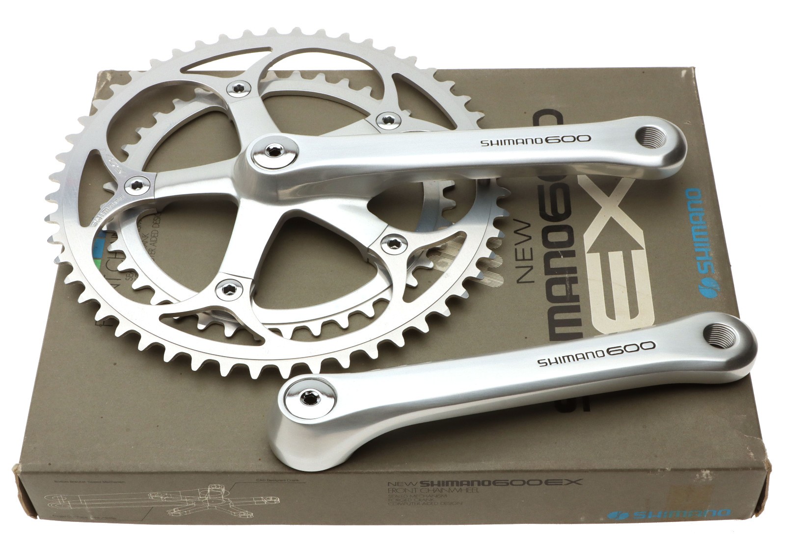Shimano 600 EX FC-M6207 6 Speed Road Crank 165mm Silver 52/42 NOS NEW VINTAGE