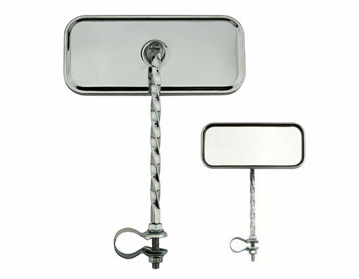 ONE Bike Rectangle Square Twisted Mirror All Chrome. Bike parts,Bicycle parts.