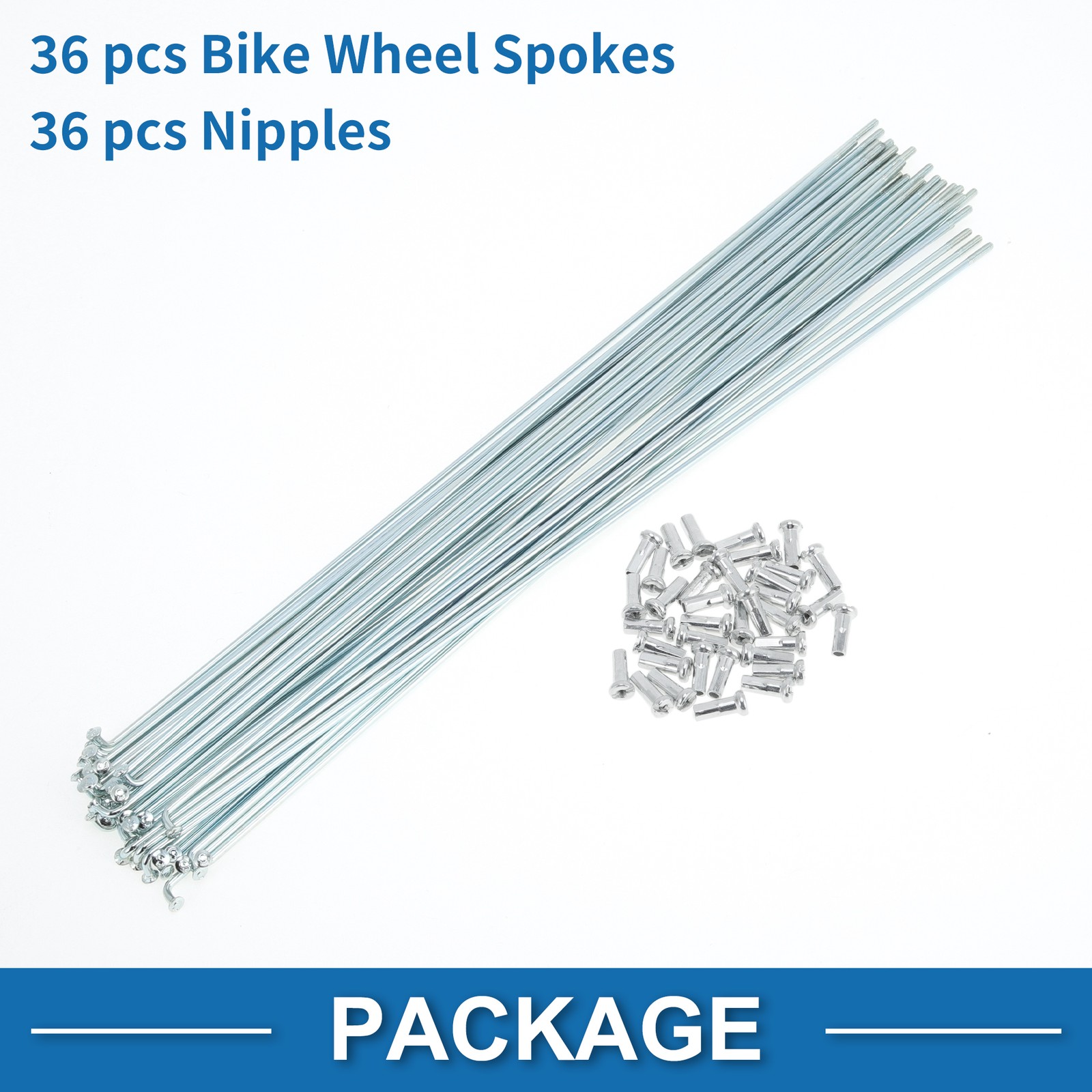 36 Set 14G Bicycle Spokes 275mm Bike Wheel Spokes Galvanized Carbon Steel