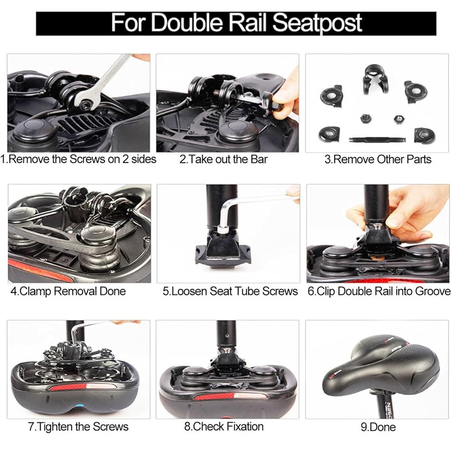 Bicycle Saddle bike Comfort Wide Soft Gel Bike Seat Sporty Air Cushion men women