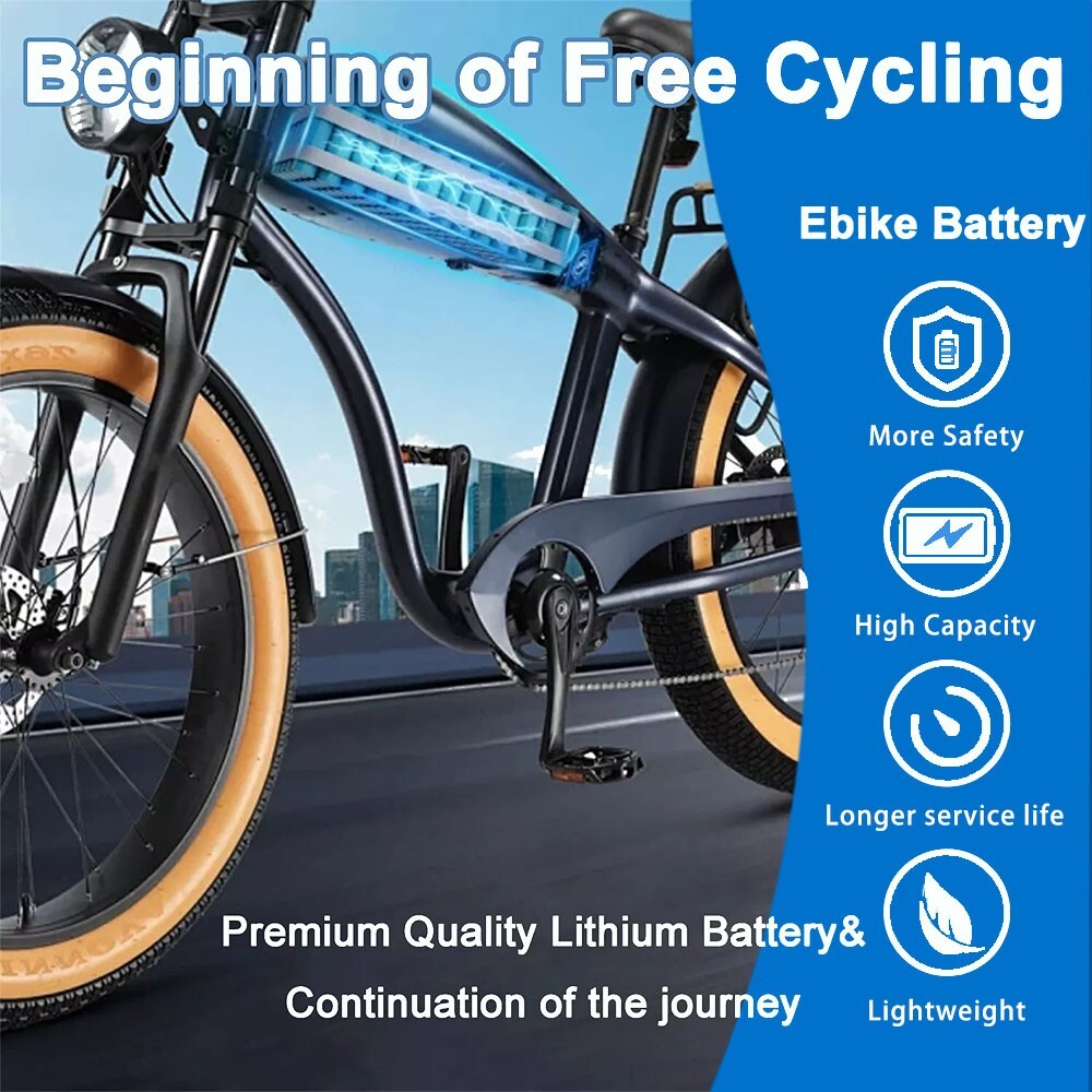 48V 10Ah E-Bike Battery 500W Li-ion, Compatible 48V Electric Bicycles/Scooters