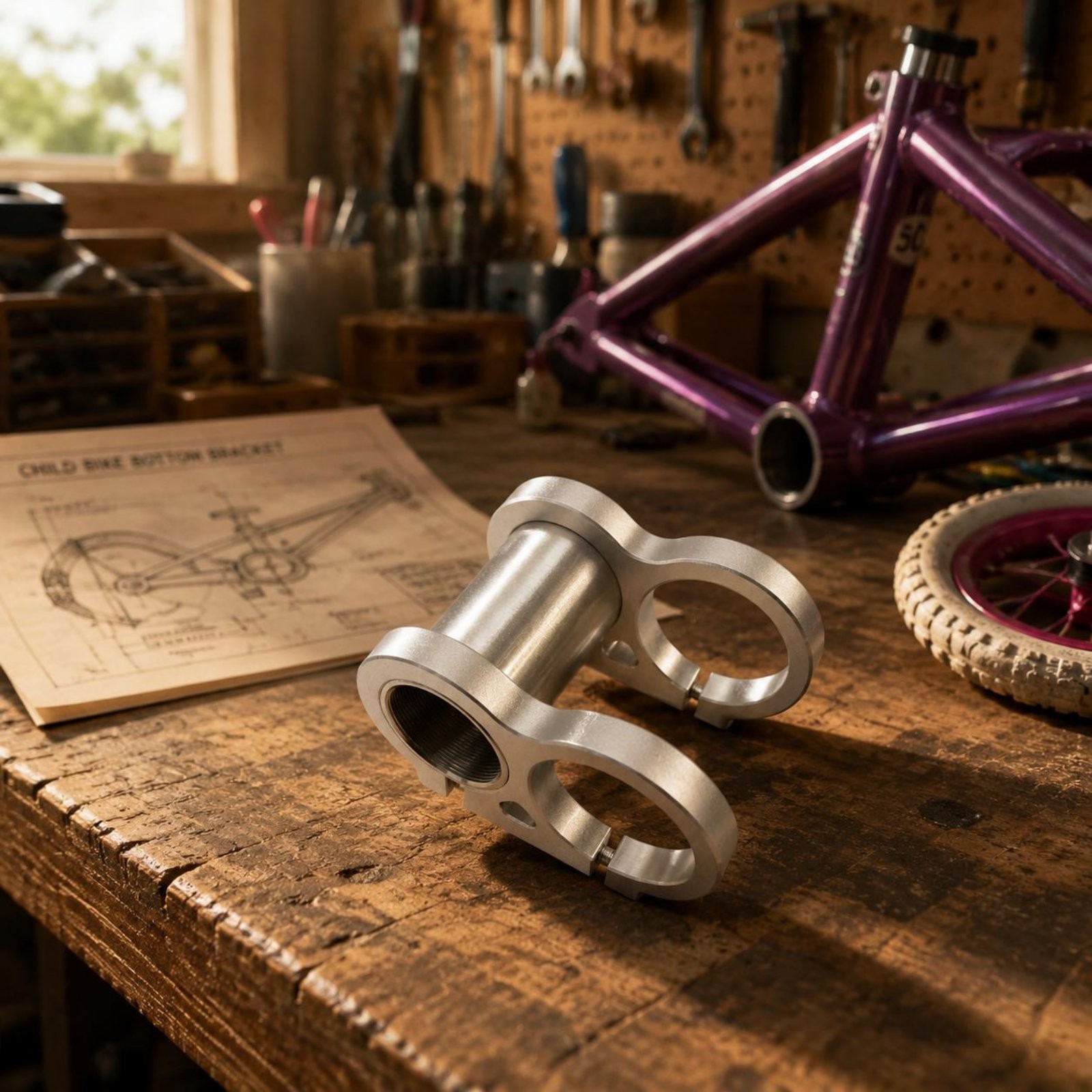 Kids Bike Bottom Bracket Kit Easy Pedaling Crank Set Long-Lasting