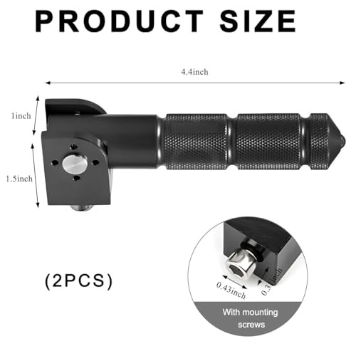 2PCS Motorcycle Foldable Foot Peg, 8mm 90 Degree Electric Bicycle Rear Footpeg