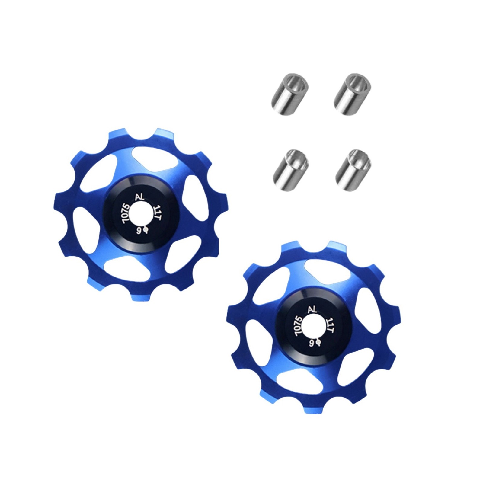 2Pcs Blue Rear Derailleur Pulley Wheel Set 11T Ceramic Bearing Bicycle Parts