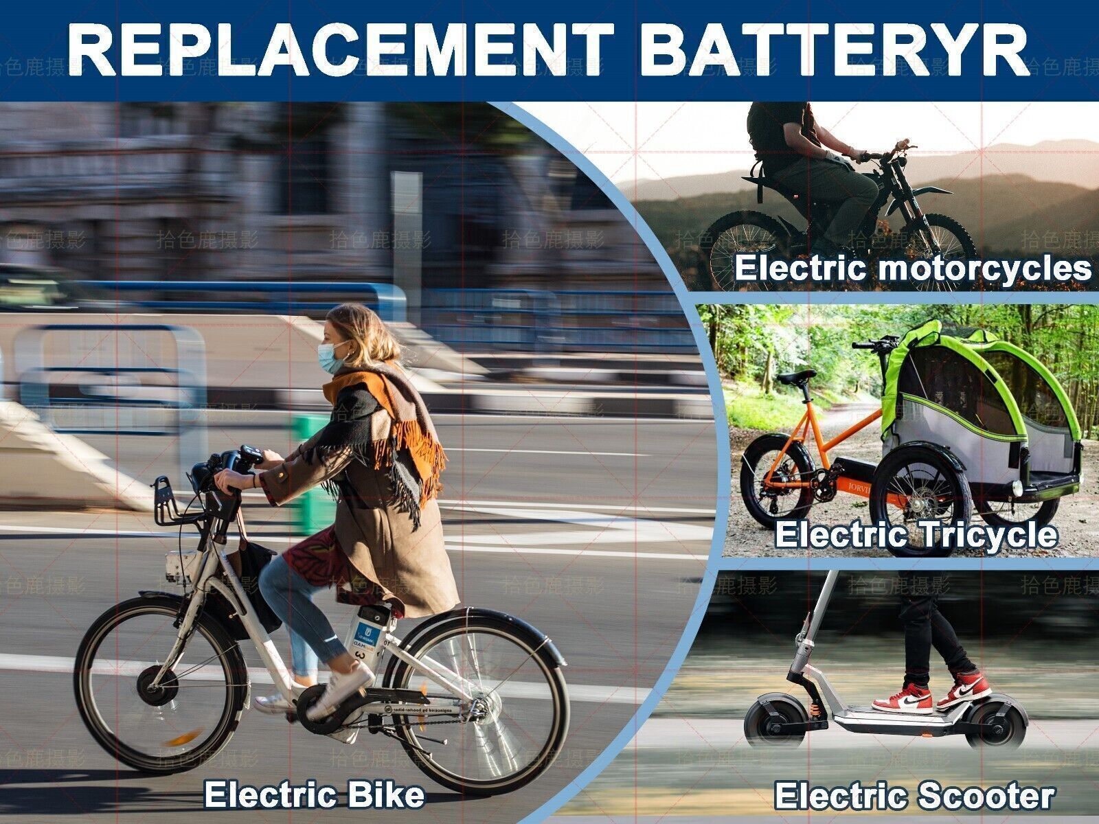 Li-ion EBIKE Battery 36V 14Ah for 200W-1000W Electric Motor Bicycles & 30A BMS