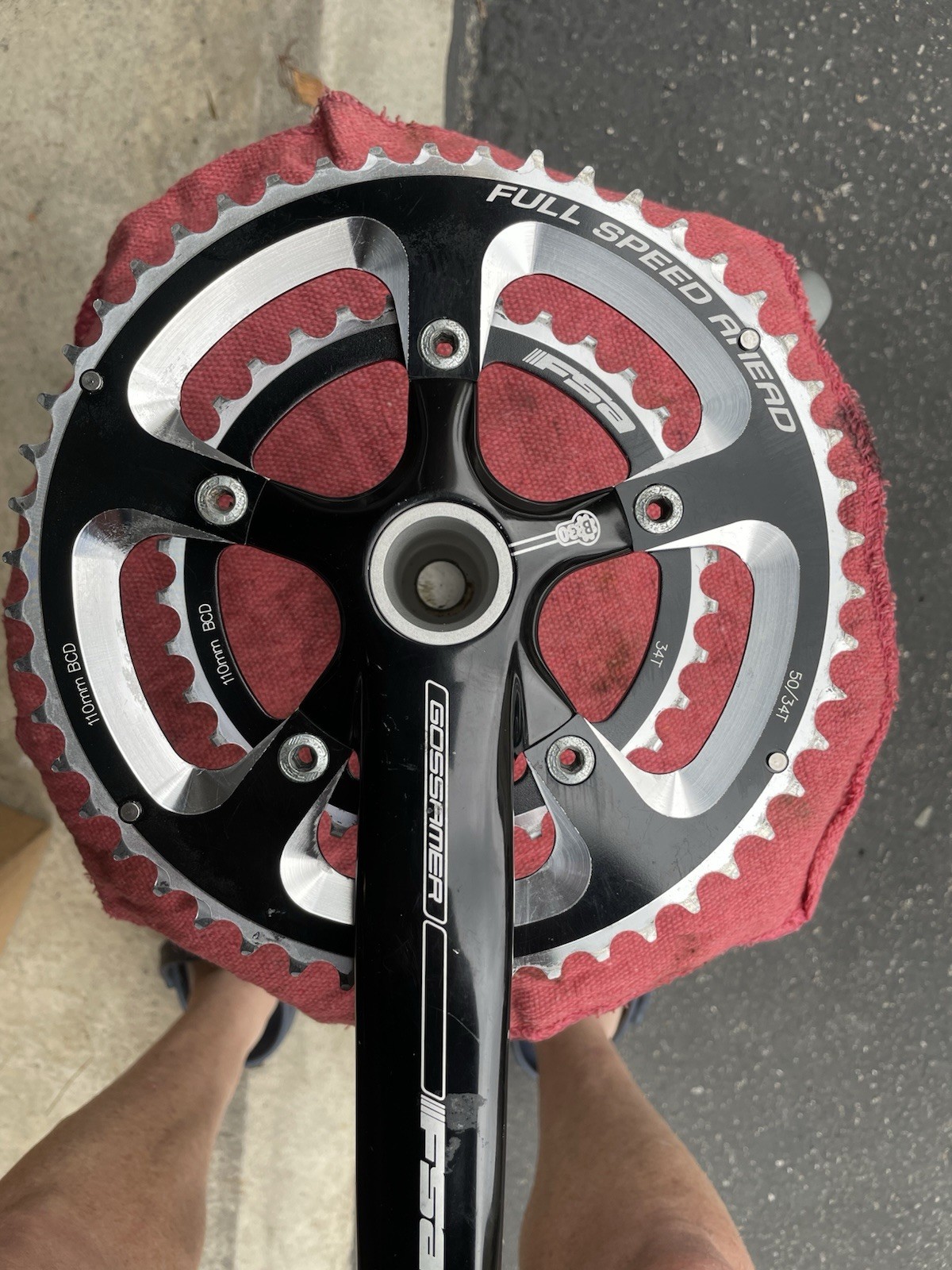FSA Gossamer Crankset 170mm, 50/34t, 10-Speed, 5-Bolt, 110mm BCD, Black