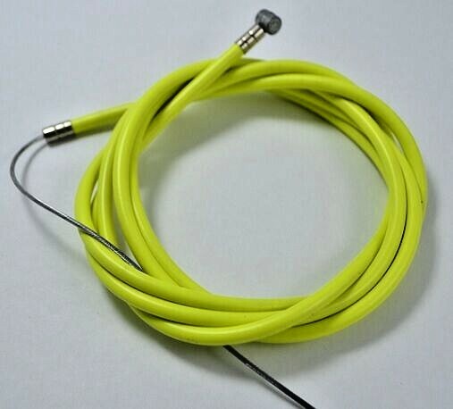 NEW BICYCLE BIKE 1 DOUBLE SHEATH HOUSING 60″ + 1 BRAKE CABLE 68″ NEON YELLOW