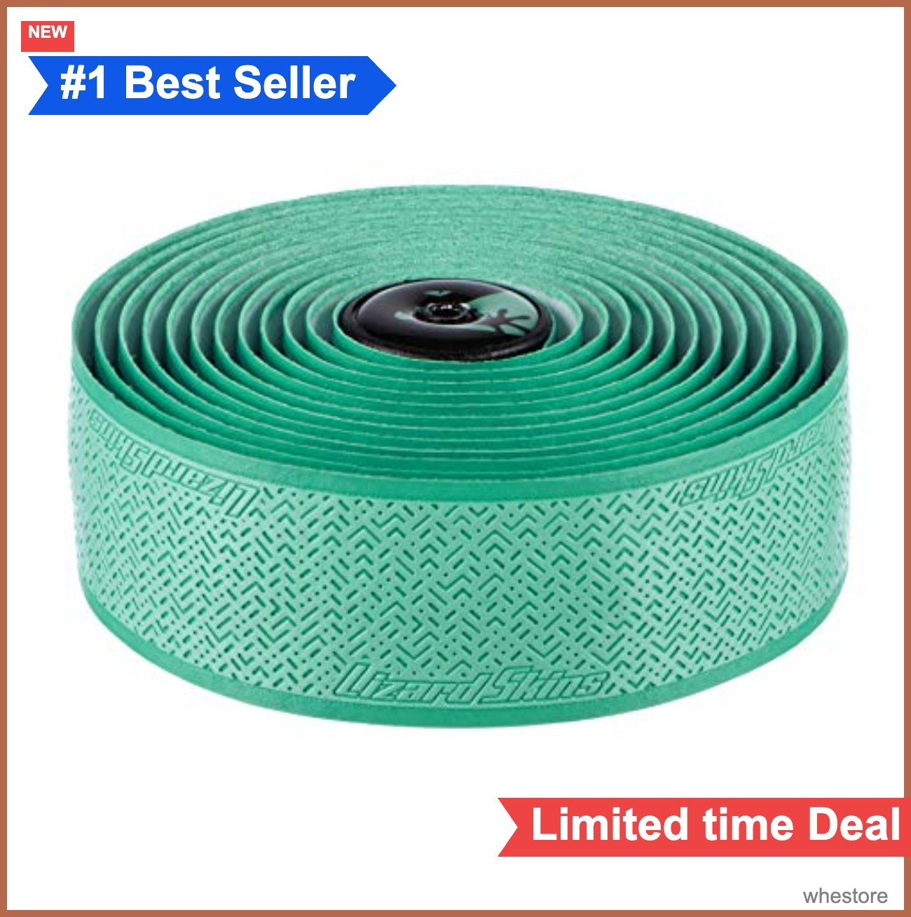 Handlebar Tape 2.5mm Celeste Green Polymer Durable Bike Grip Screw In Plugs