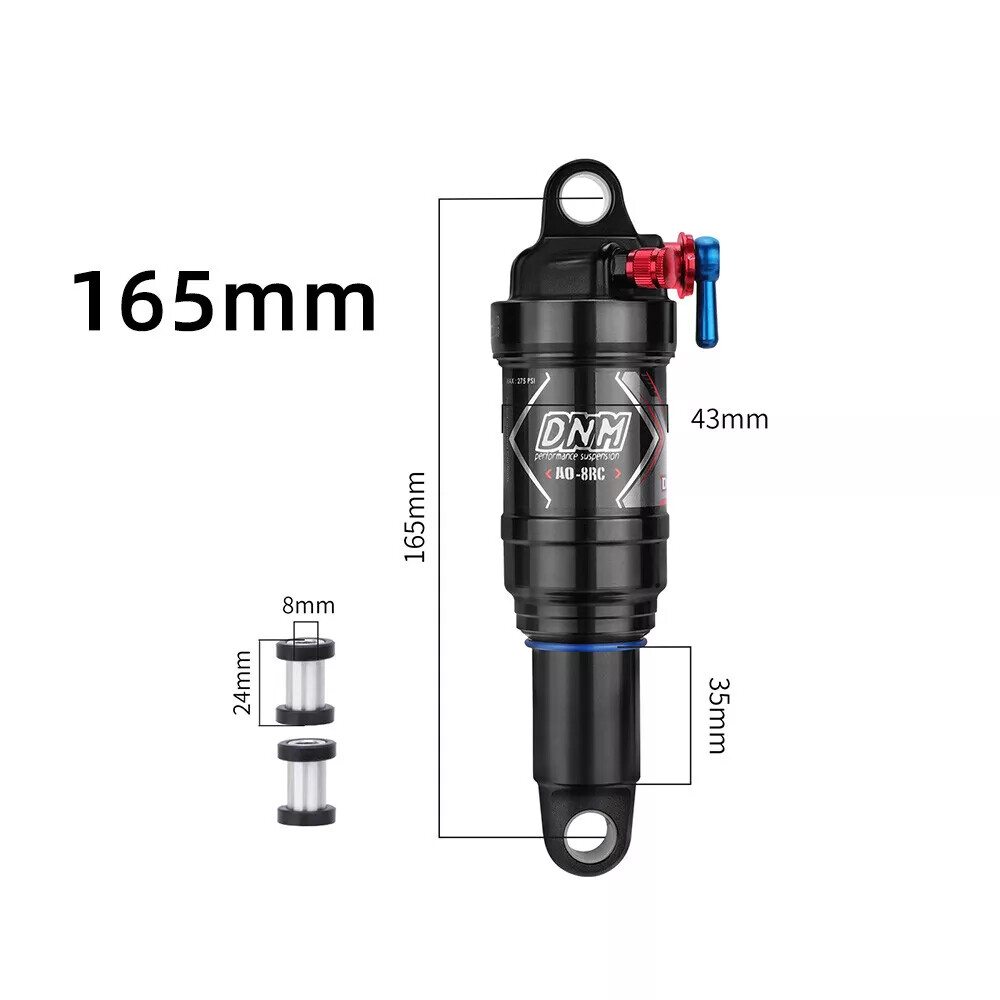 DNM E-Bike Air Shock Suspension MTB Bicycle Rear Shock 165-230mm 3-Step Lock Out