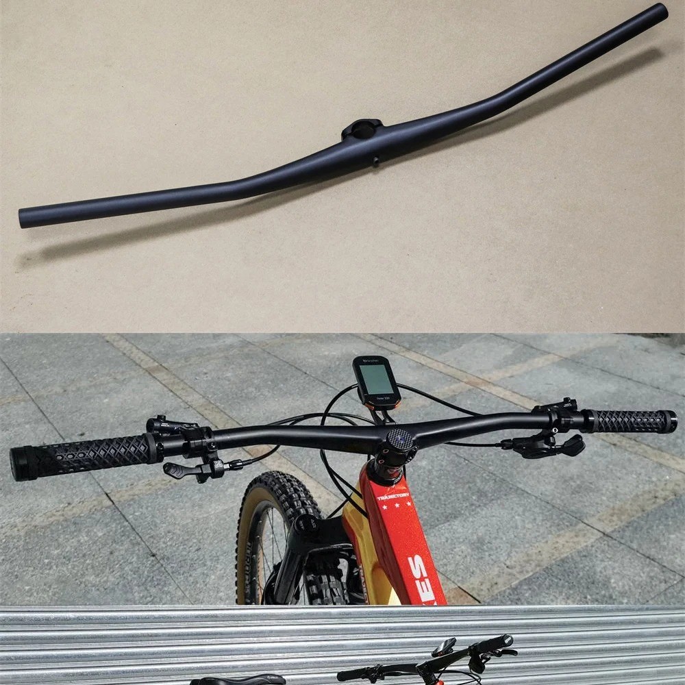 Carbon Fiber MTB Bike Integrated Handlebar Matte 35*720mm with Computer Mount