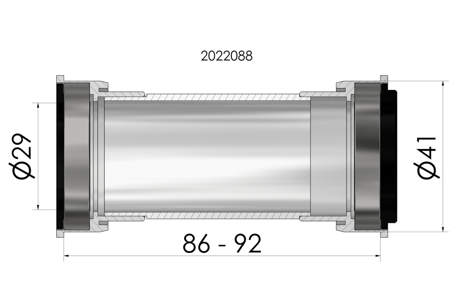 ELVEDES bottom bracket press fit BB86 BB92 PF 41 SRAM DUB road Wide 29 mm axle