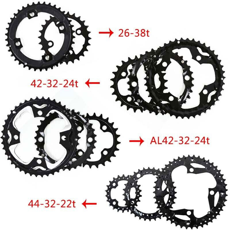 Bicycle Crankset 170mm 22-44T Double/Triple Speed Bike Chainring Set For Shimano