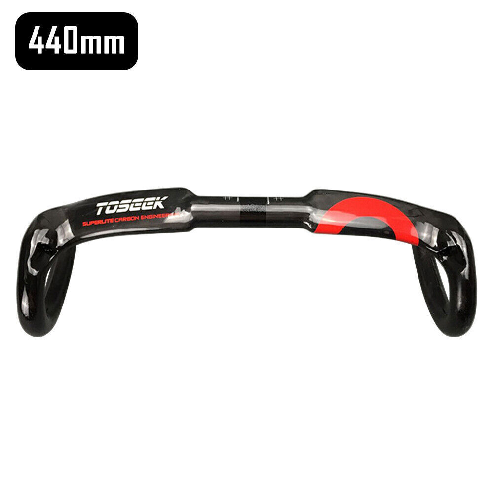 For Toseek Bike Bicycle Racing Drop Bar Handlebar UD Carbon Fiber 400/420/440mm
