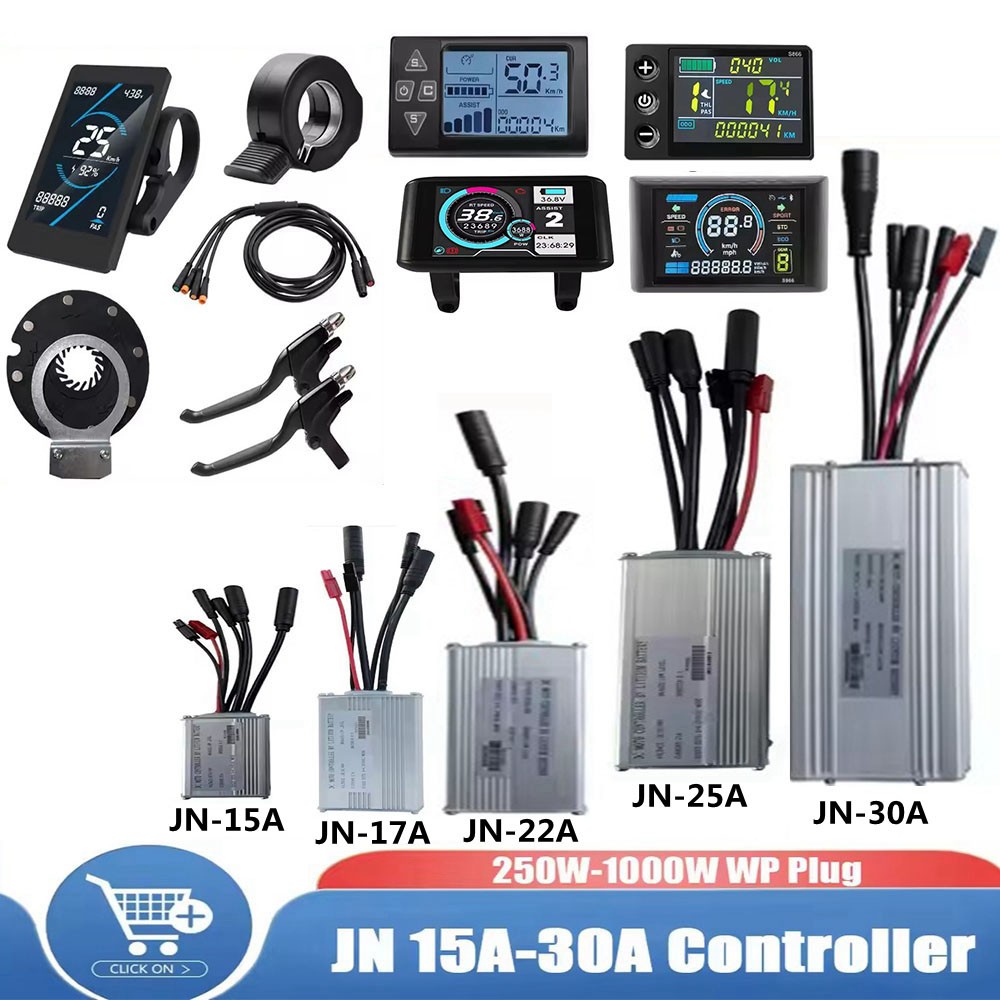 Hub Motor Controller 15A 17A 22A 25A 30A 250W-1000W 36V 48V Display E-Bike Parts