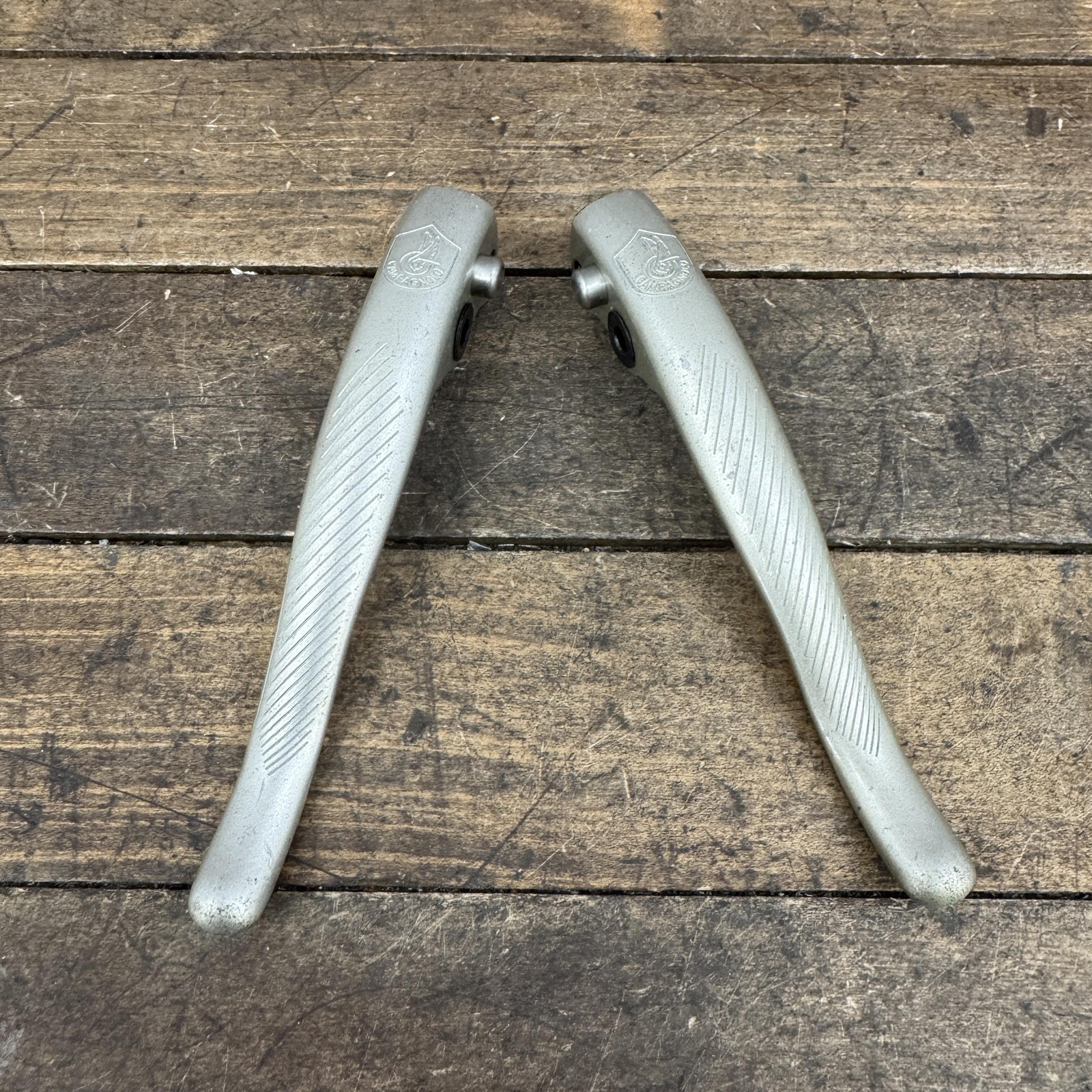 Vintage Campagnolo Prototype Brake Lever Blades Shield Pair Drop Bar Road Parts