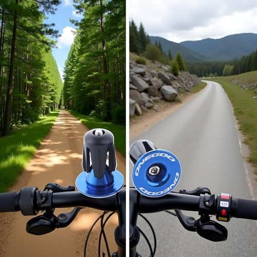 1 Pair Bike Grip Handle Bar End Cap 15-20.5 Mm Aluminium Alloy MTB Blue