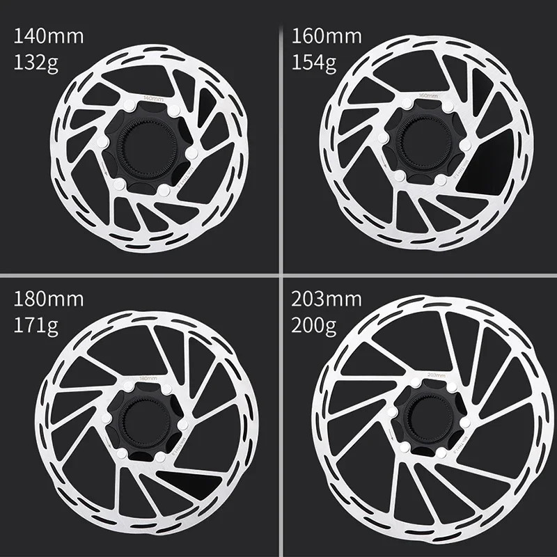 IIIPRO Bicycle Center Lock Bicycle Brake Rotor 140Mm/160Mm/180Mm/203Mm Road Bike
