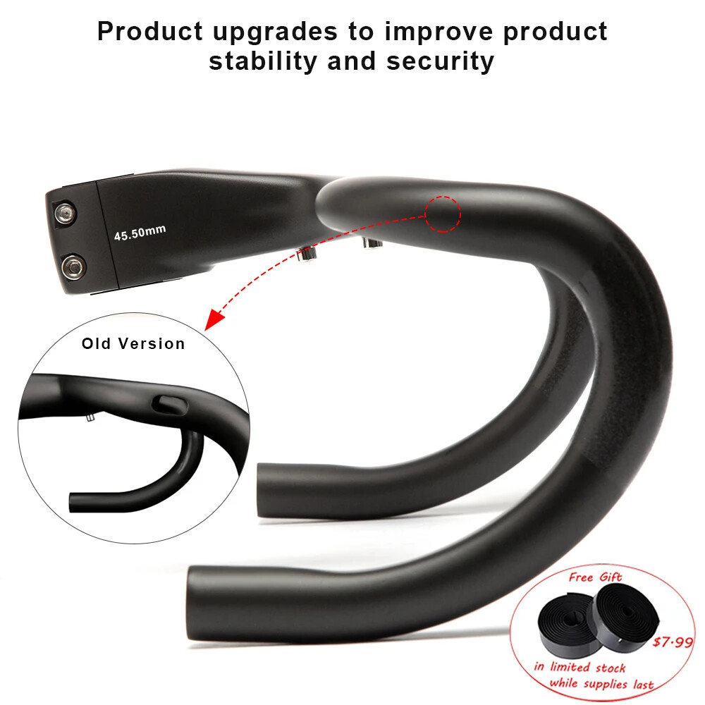 400/420/440mm Carbon Road Racing Bike Integrated Handlebar 1-1/8″ Drop Bar